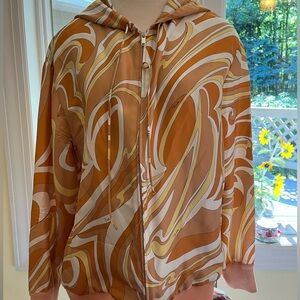 EMILIO PUCCI SATIN HOODIE, XL, NWOT